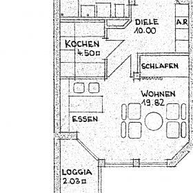 Raumplan 1-Zimmer-Wohnung