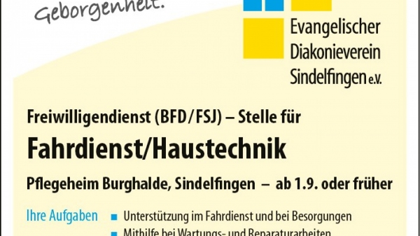 Freiwilliger für die Haustechnik (m/w/d)